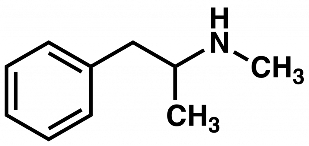 Molecular structure of methamphetamine