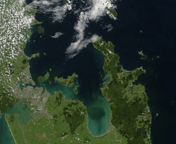 Hauraki Gulf as seen from space