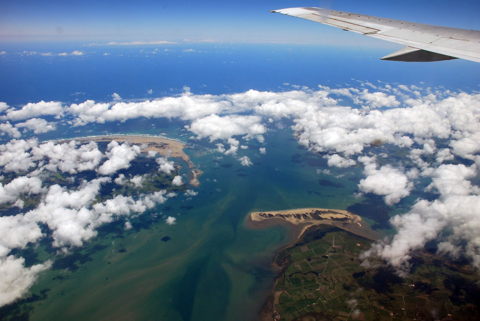 Entrance to Kaipara Harbour viewed from above