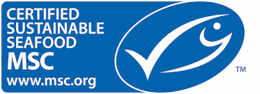 The Marine Stewardship Council (MSC) blue tick logo, with the words "Certified Sustainable Seafood"